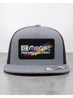 Mopar Performance Parts Tools YP Flat Bill Trucker Hat Mesh Back Snapback grey/b